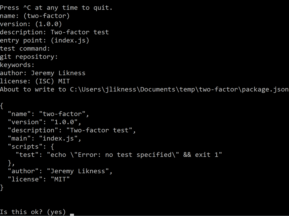 2 Factor Authentication code